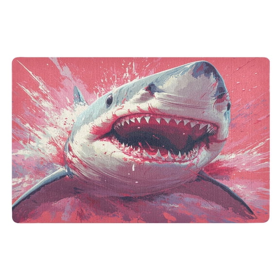 BZSMCE Floor Mats 32x20in Sharks Jump Plainting Creativity Doormats