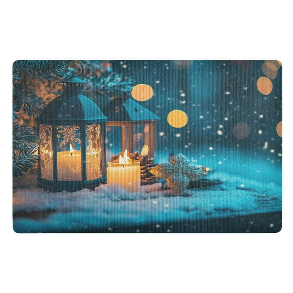 BZSMCE Floor Mats 32x20in Snow Candle Creativity Doormats