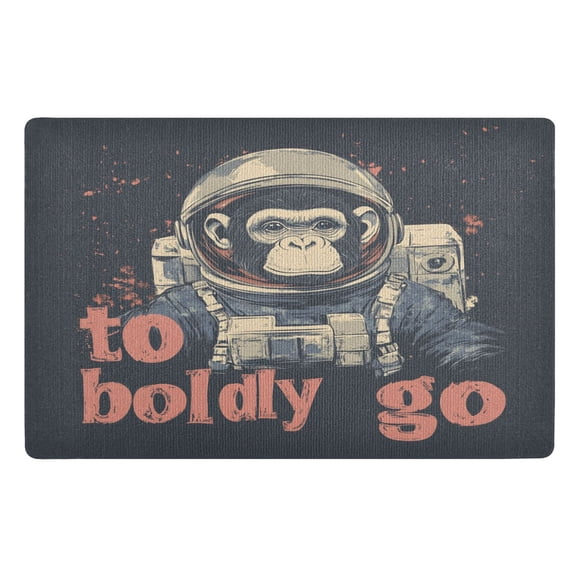 BZSMCE Floor Mats 32x20in Space Monkey Plainting Creativity Doormats