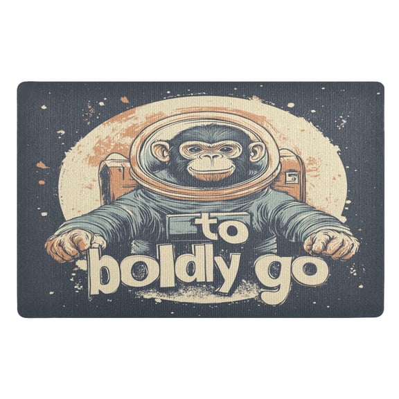BZSMCE Floor Mats 32x20in Space Monkey Print Creativity Doormats