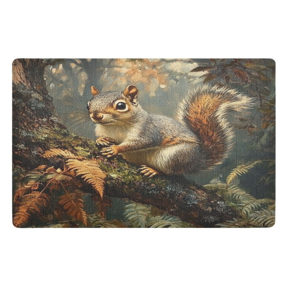 BZSMCE Floor Mats 32x20in Squirrel Painting Creativity Doormats
