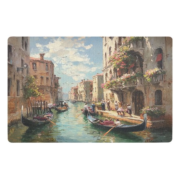 BZSMCE Floor Mats 32x20in Venetian Canal with Green Water Creativity Doormats