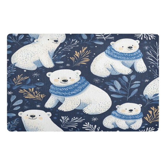 BZSMCE Floor Mats 32x20in White Bear Pattern Creativity Doormats