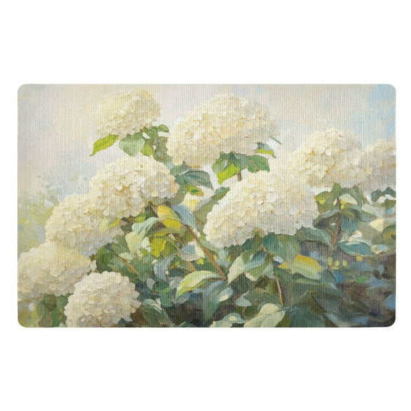 BZSMCE Floor Mats 32x20in White Hydrangea Bush Creativity Doormats