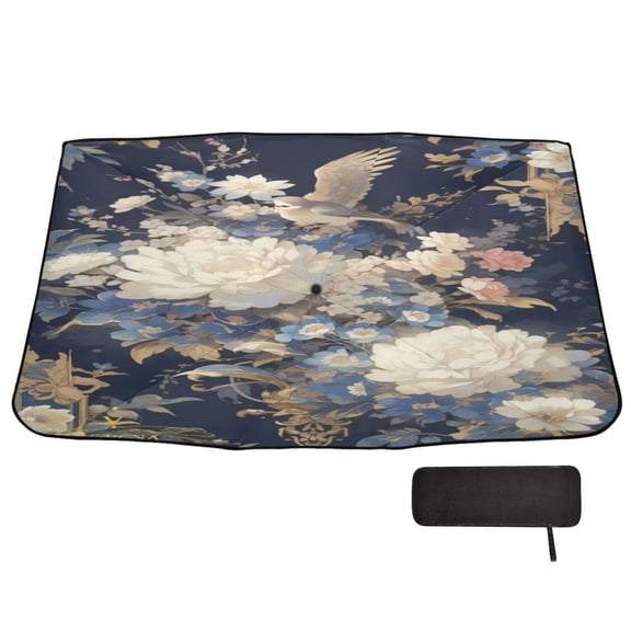 BZSMCE Floraframe Car Windshield Foldable Sunshade Umbrella UV Protection with Storage Bag