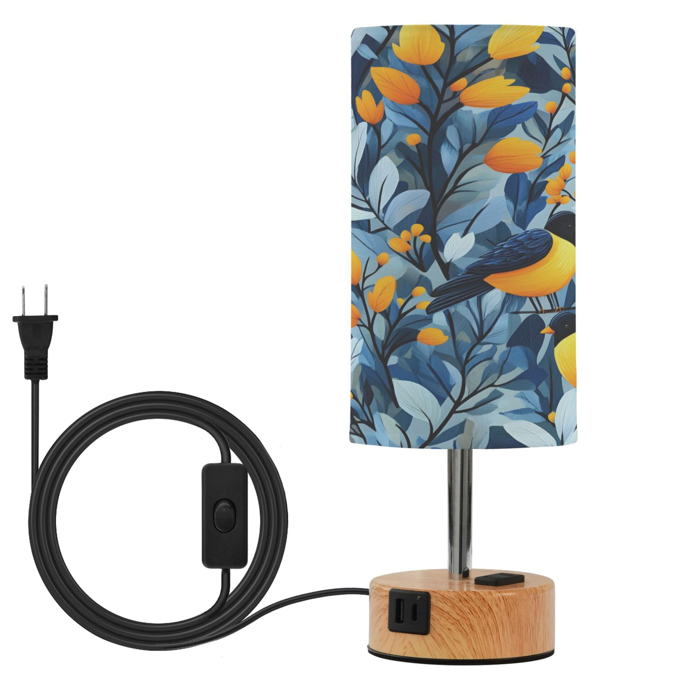 BZSMCE Flower Bird Leaf Pattern Printed 3 Color Touch Control Table ...