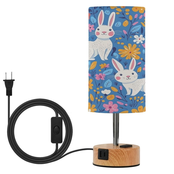 BZSMCE Flower Rabbit Pattern Printed 3 Color Touch Control Table Lamp ...