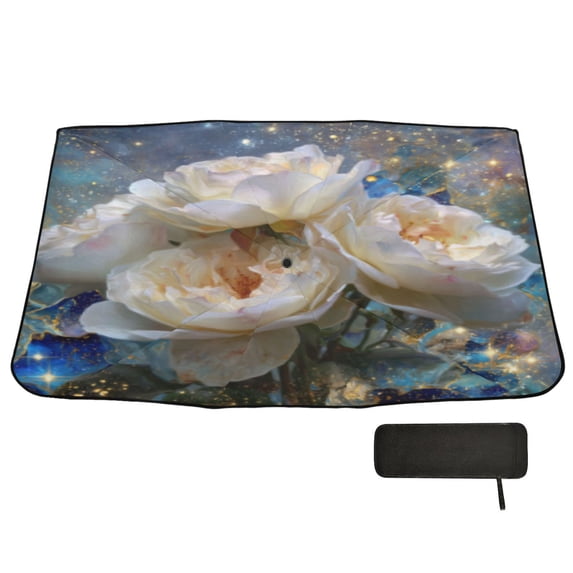 BZSMCE Foldable Car Windshield Sunshade Umbrella-Luminous Cream Petals Pattern