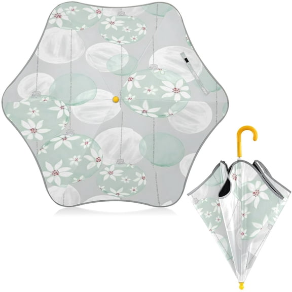 BZSMCE Folding Umbrellas Rain & UV Protection Windproof In Flower Bubble Pattern