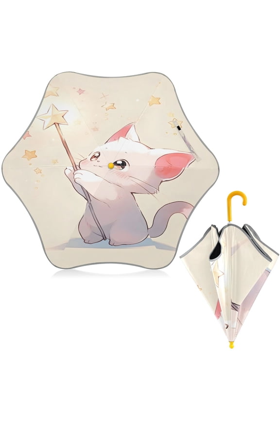 BZSMCE Folding Umbrellas Rain & UV Protection Windproof In Magic Wand Pattern