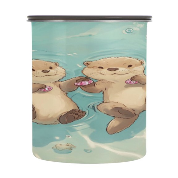 BZSMCE Food Storage Container 304 F Stainless Steel Containers Adorable Otter Friends Floating Printing