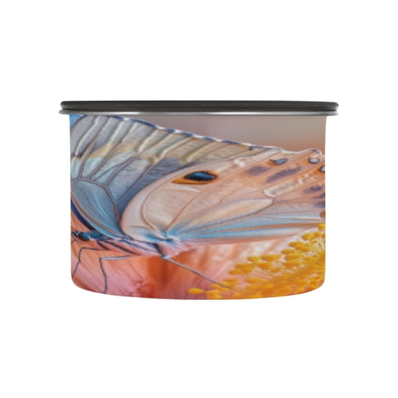 BZSMCE Food Storage Container 304 F Stainless Steel Containers Azure Whisper on A Bloom Printing