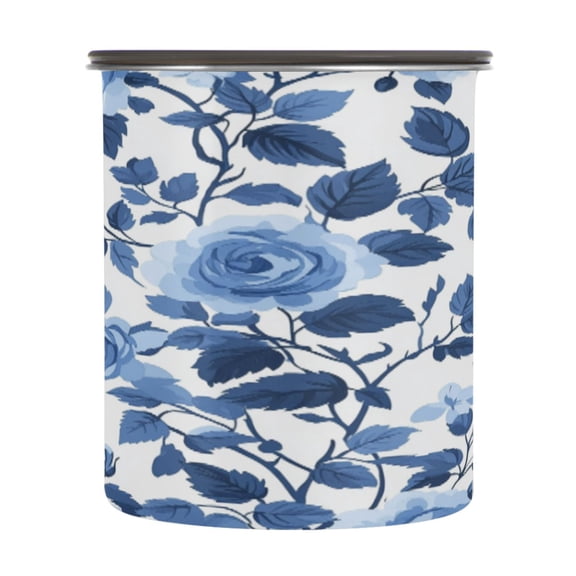BZSMCE Food Storage Container 304 F Stainless Steel Containers Blue Bloom Serenade Printing