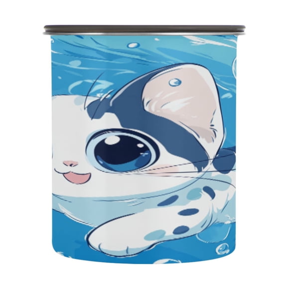 BZSMCE Food Storage Container 304 F Stainless Steel Containers Bubbly Aquatic Explorer Printing