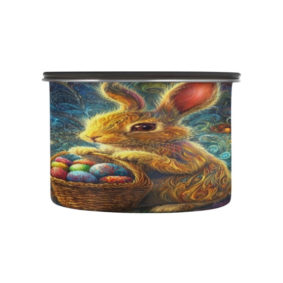BZSMCE Food Storage Container 304 F Stainless Steel Containers Bunny with Eggs Printing