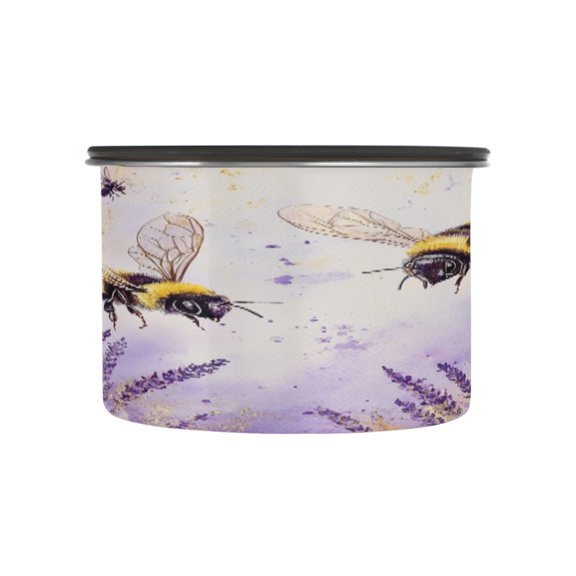 BZSMCE Food Storage Container 304 F Stainless Steel Containers Buzzing in Bloom Printing