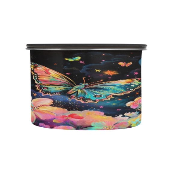 BZSMCE Food Storage Container 304 F Stainless Steel Containers Celestial Butterfly Dance Printing