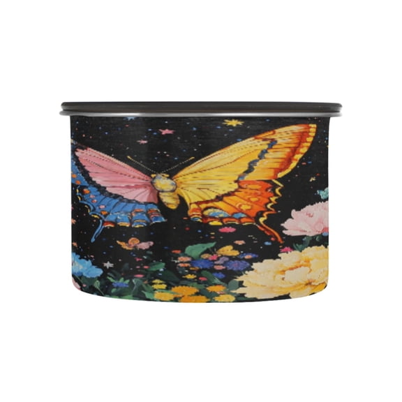 BZSMCE Food Storage Container 304 F Stainless Steel Containers Celestial Garden Butterfly Printing