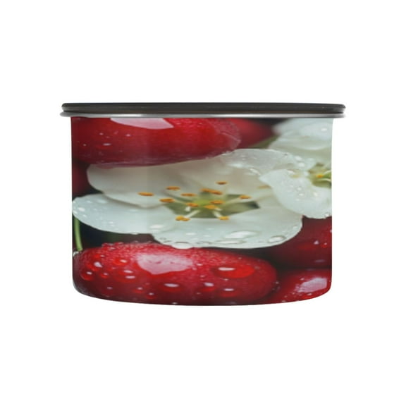 BZSMCE Food Storage Container 304 F Stainless Steel Containers Cherries with Flower Printing