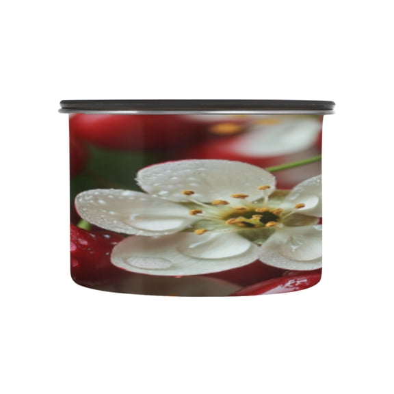 BZSMCE Food Storage Container 304 F Stainless Steel Containers Cherries with Flower Printing
