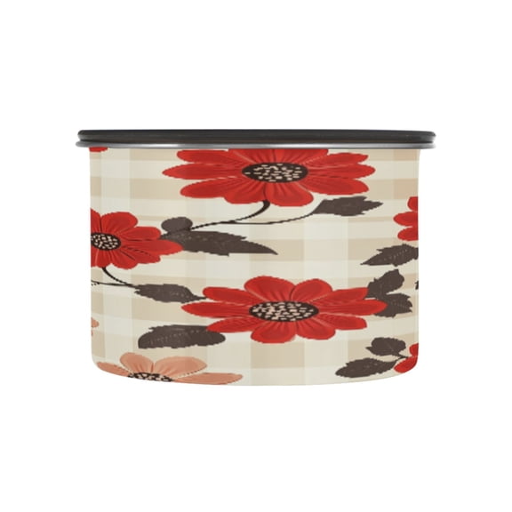 BZSMCE Food Storage Container 304 F Stainless Steel Containers Cherry Blossom Check Printing