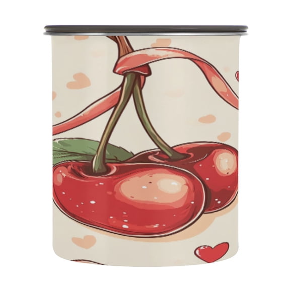 BZSMCE Food Storage Container 304 F Stainless Steel Containers Cherry Love Hearts Printing