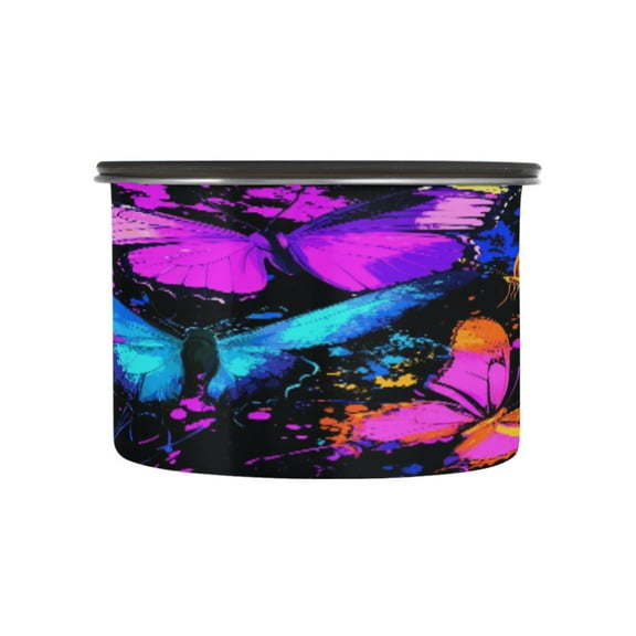 BZSMCE Food Storage Container 304 F Stainless Steel Containers Colorful Butterfly Symphony Printing