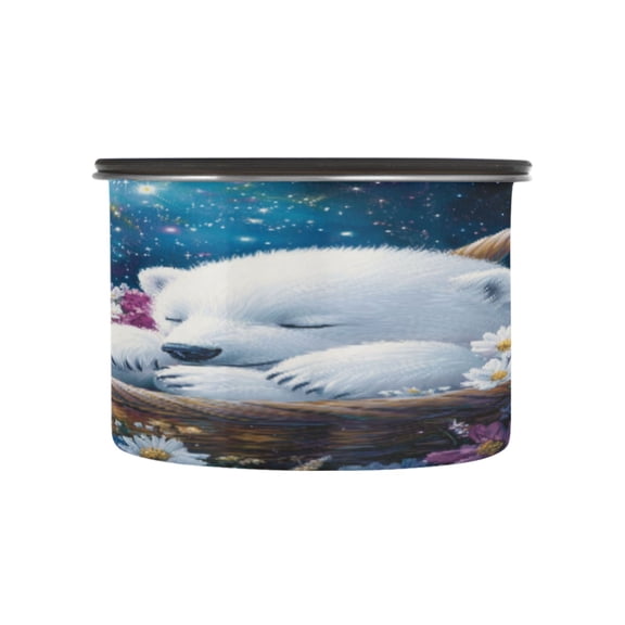 BZSMCE Food Storage Container 304 F Stainless Steel Containers Dreamy Polar Bear Printing
