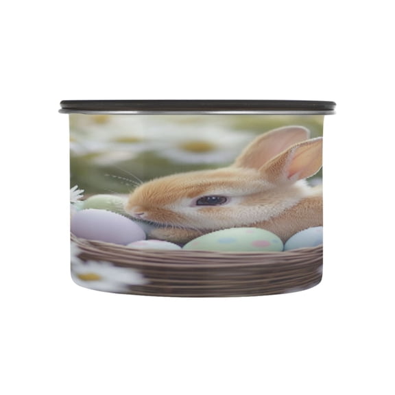 BZSMCE Food Storage Container 304 F Stainless Steel Containers Easter Bunny Nest Printing