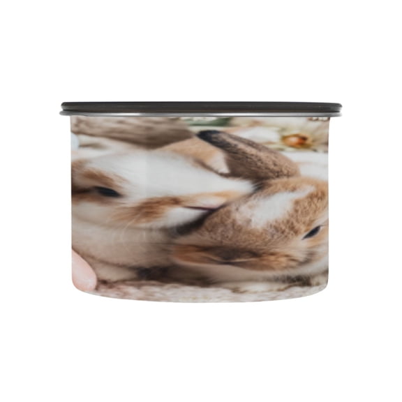 BZSMCE Food Storage Container 304 F Stainless Steel Containers Easter Cuddle Printing