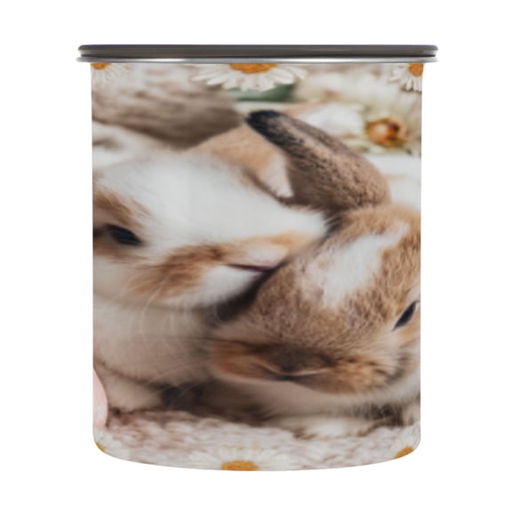 BZSMCE Food Storage Container 304 F Stainless Steel Containers Easter Cuddle Printing