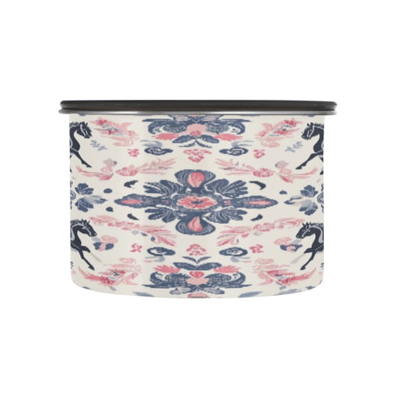 BZSMCE Food Storage Container 304 F Stainless Steel Containers Equestrian Floral Harmony Printing