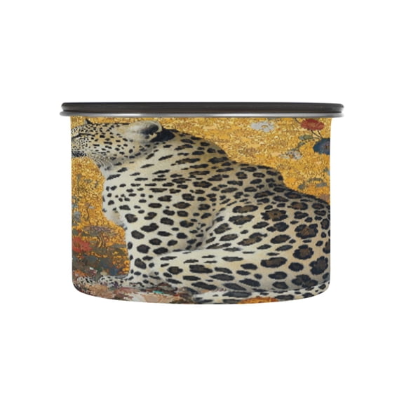 BZSMCE Food Storage Container 304 F Stainless Steel Containers Floral Majesty Of The Leopard Printing