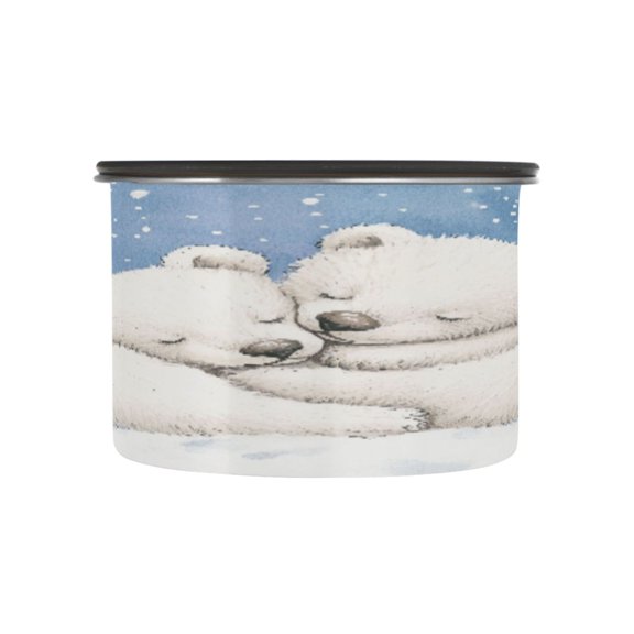 BZSMCE Food Storage Container 304 F Stainless Steel Containers Frozen Cuddle with Polar Bears Printing