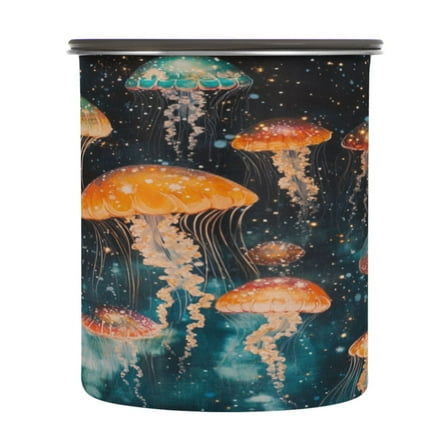 BZSMCE Food Storage Container 304 F Stainless Steel Containers Galactic Jellyfish Ensemble Printing