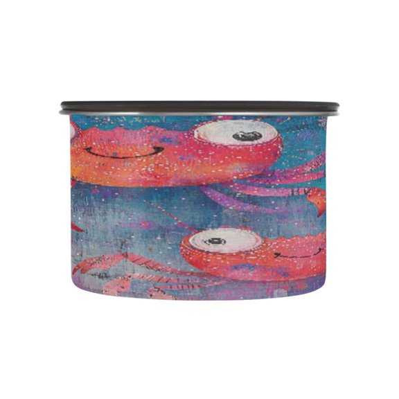 BZSMCE Food Storage Container 304 F Stainless Steel Containers Happy Crustaceans Printing