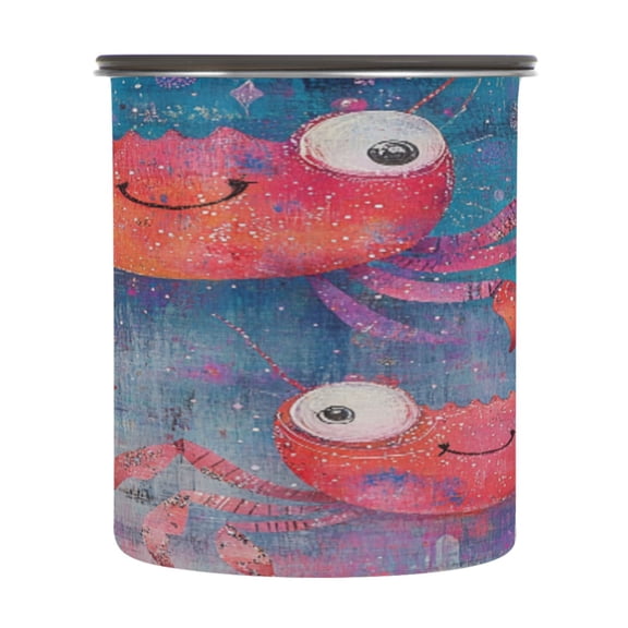 BZSMCE Food Storage Container 304 F Stainless Steel Containers Happy Crustaceans Printing