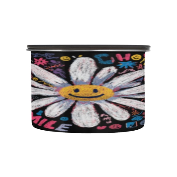 BZSMCE Food Storage Container 304 F Stainless Steel Containers Happy Daisy Printing