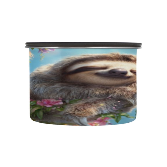 BZSMCE Food Storage Container 304 F Stainless Steel Containers Happy Sloth Printing
