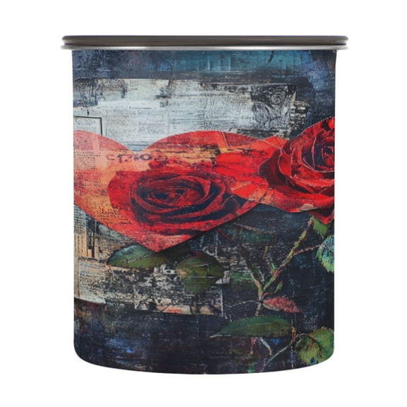 BZSMCE Food Storage Container 304 F Stainless Steel Containers Hearts in Bloom Printing