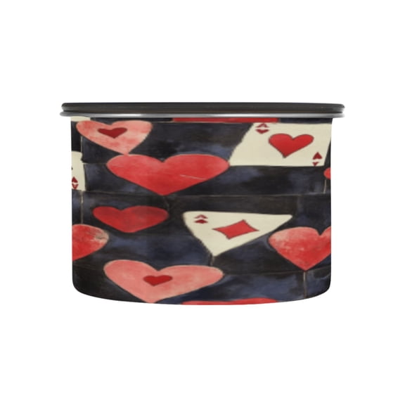 BZSMCE Food Storage Container 304 F Stainless Steel Containers Hearts in Play Printing