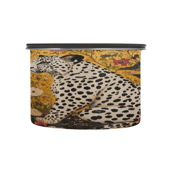BZSMCE Food Storage Container 304 F Stainless Steel Containers Leopard Serenade Printing
