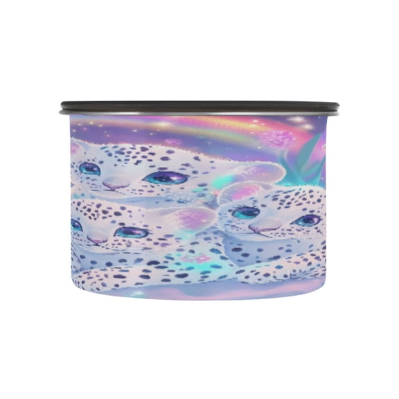 BZSMCE Food Storage Container 304 F Stainless Steel Containers Leopard Trio under The Rainbow Printing