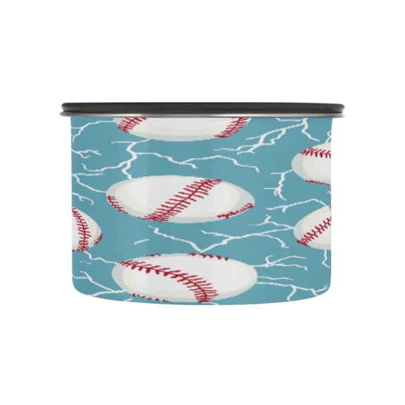 BZSMCE Food Storage Container 304 F Stainless Steel Containers Lightning Struck Baseballs Printing