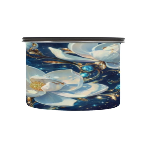 BZSMCE Food Storage Container 304 F Stainless Steel Containers Mystic Lotus in The Night Printing