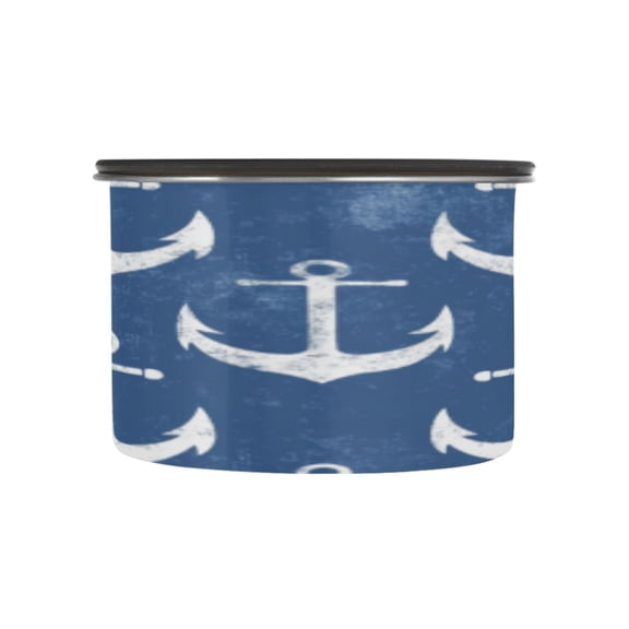 BZSMCE Food Storage Container 304 F Stainless Steel Containers Nautical Pattern Printing