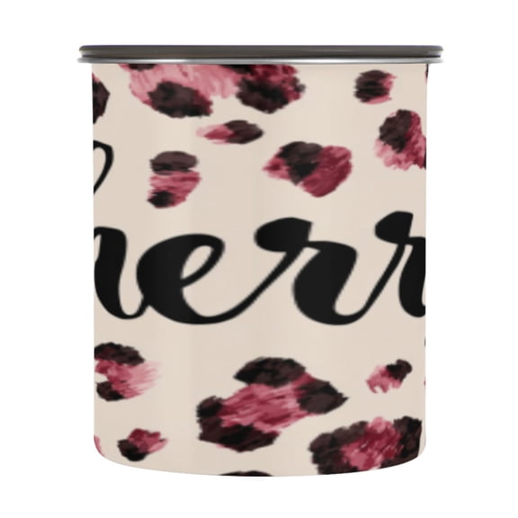 BZSMCE Food Storage Container 304 F Stainless Steel Containers Pink Leopard Love Printing