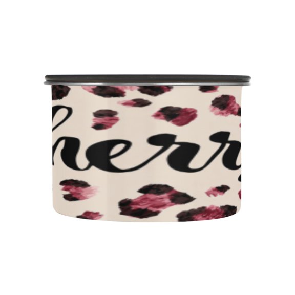 BZSMCE Food Storage Container 304 F Stainless Steel Containers Pink Leopard Love Printing