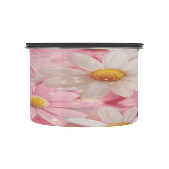 BZSMCE Food Storage Container 304 F Stainless Steel Containers Pink Serenity Florets Printing