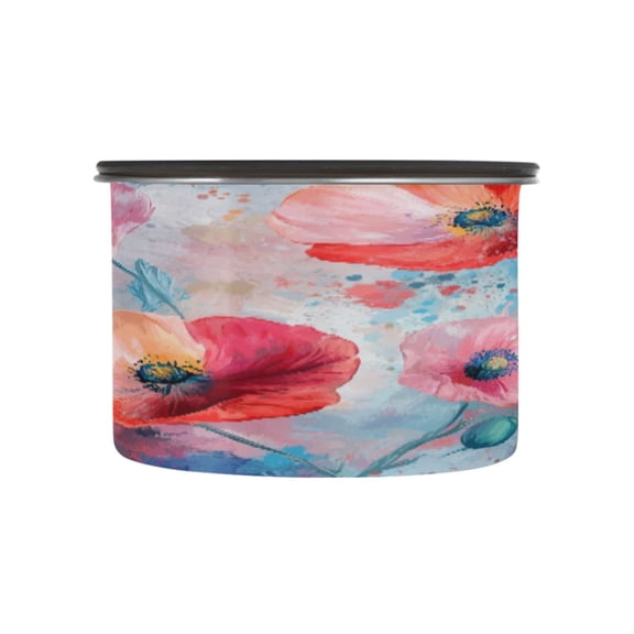 BZSMCE Food Storage Container 304 F Stainless Steel Containers Poppy Explosion Printing
